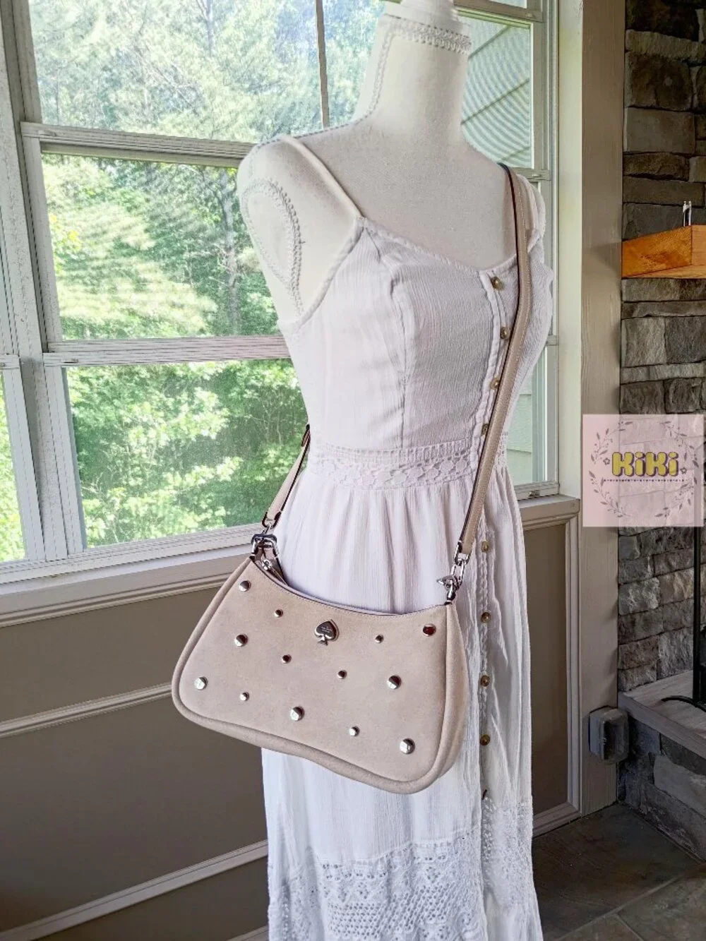 Kate Spade Kayla Suede Studs Small Convertible Shoulder Bag KM670